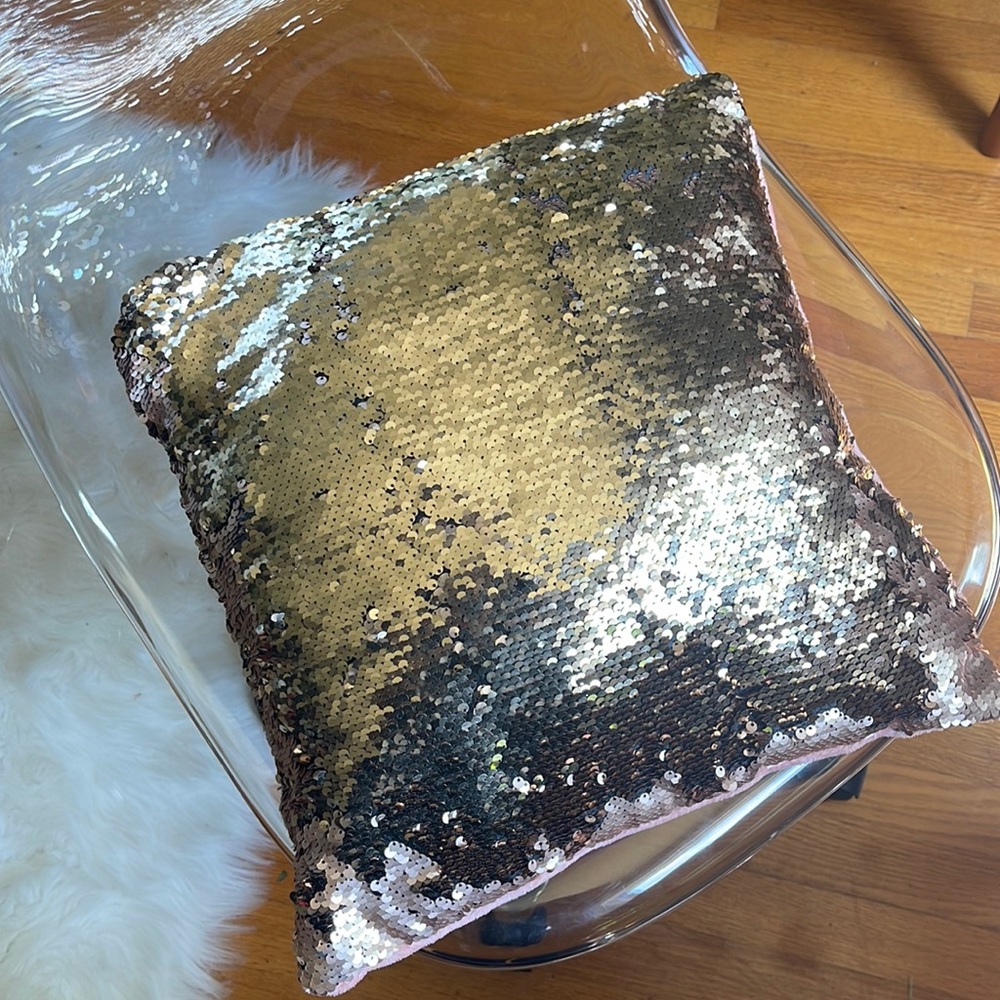 Preloved Gold Sequin Pillow